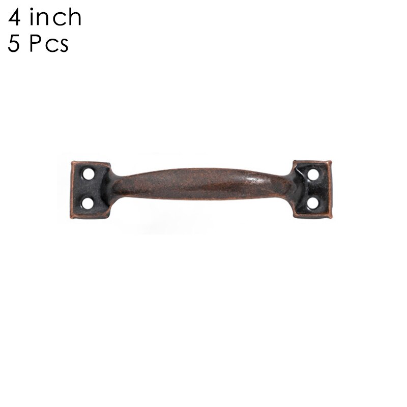 Poignées de porte Vintage 5 pièces/ensemble boutons antiques poignées en Bronze pour armoires de porte de cuisine: 4 inch red copper