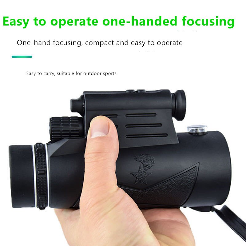 Monocular 12X50 with Light HD High Magnification Outdoor Night Vision Cross-border Child Adult Photo Portable