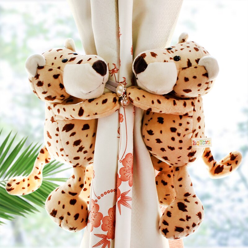 2 pièces Jungle forêt animaux rideau porte-embrasse crochets cravate dos enfants chambre décoration accessoires Holdback rideau sangles