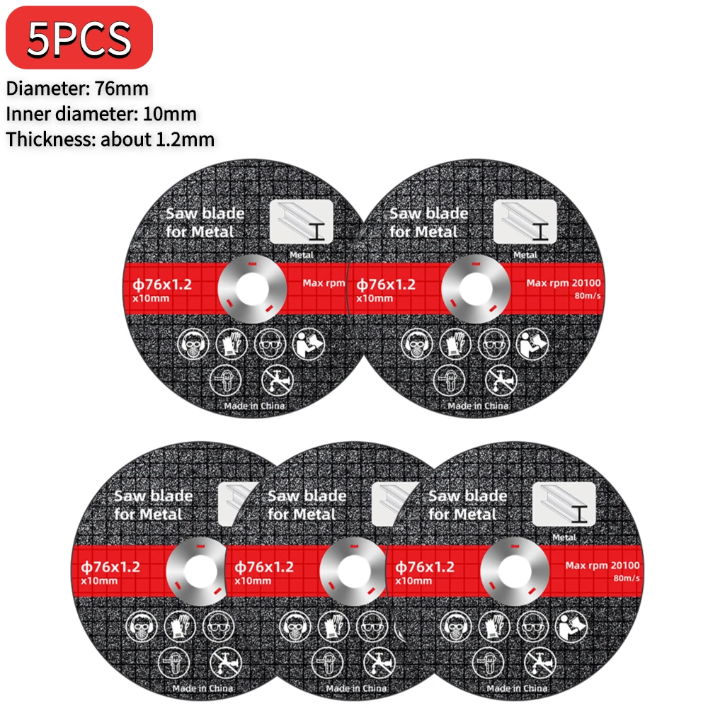 1-20pcs 76mm Saw Blade Electric Grinding Cutting Discs Circle Wheels Metal Cutter Power Tools Wood Cutting Sanding Grinder Discs: 115mm