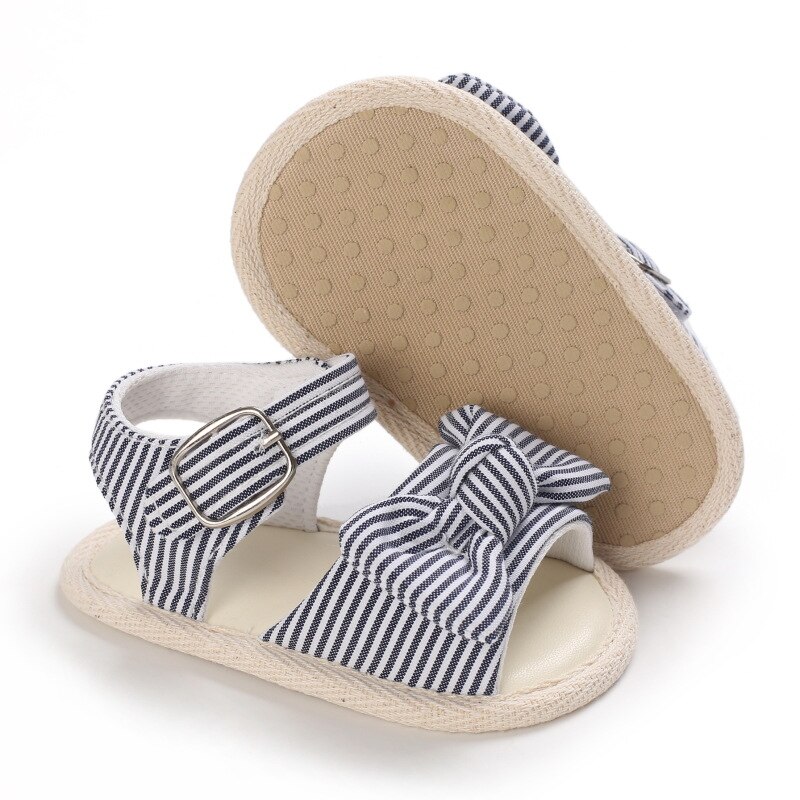 Sandales d'été respirantes pour bébés filles de 0 à 18M, chaussures de princesse papillon à semelle souple de couleur unie pour l'extérieur et l'intérieur des tout-petits