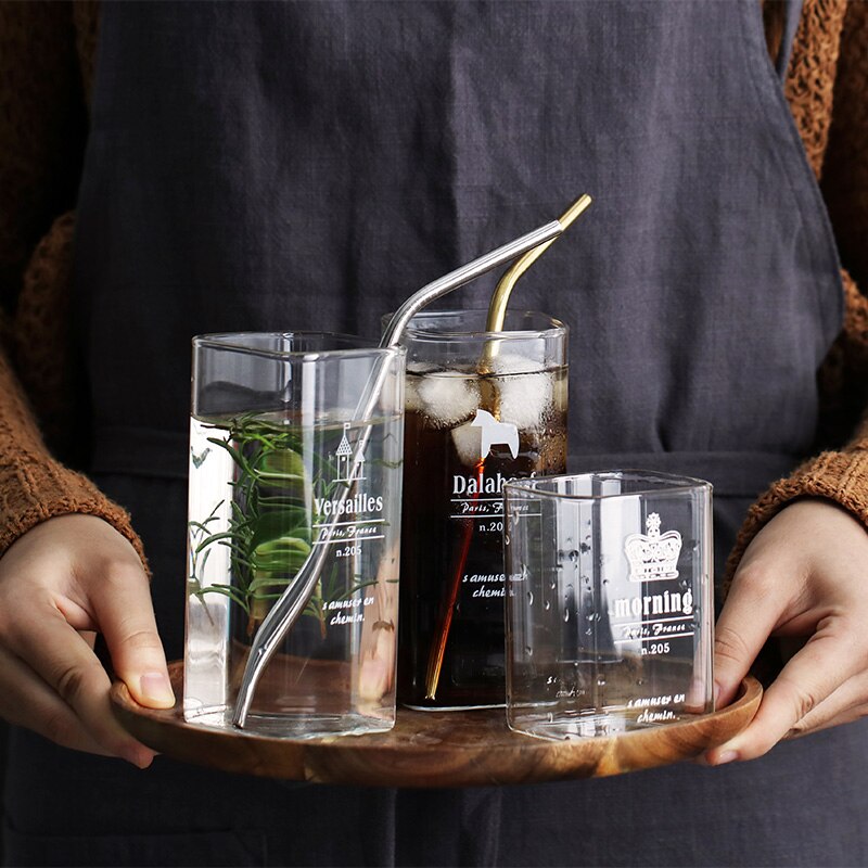 Firkantet Ølglass - Blyfritt glass - Varmebestandig - Te- og Juiceglass - AKUHOME