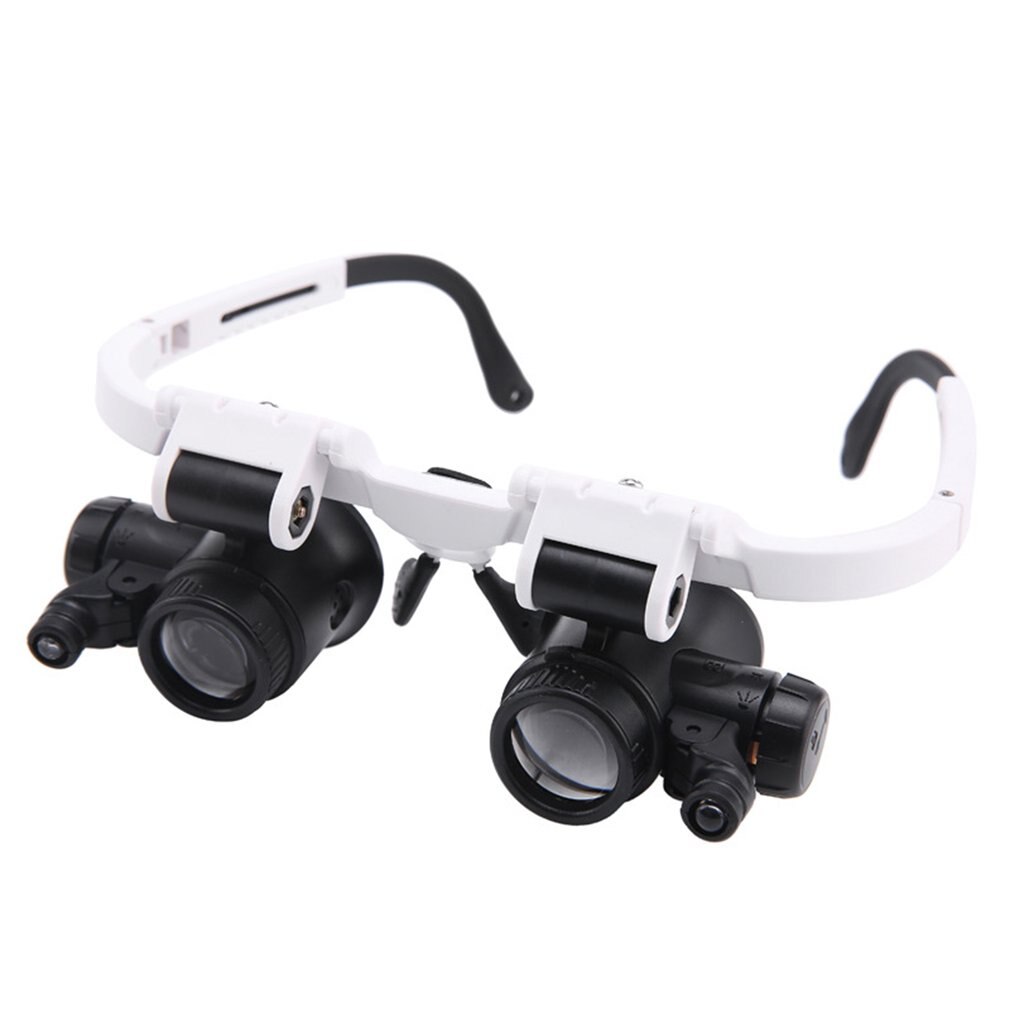 Head Mounted Glasses Magnifier With LED Light Magnifying Glass led lupa For Watchmaker Jewelry Optical Len Glass Magnifier Loupe