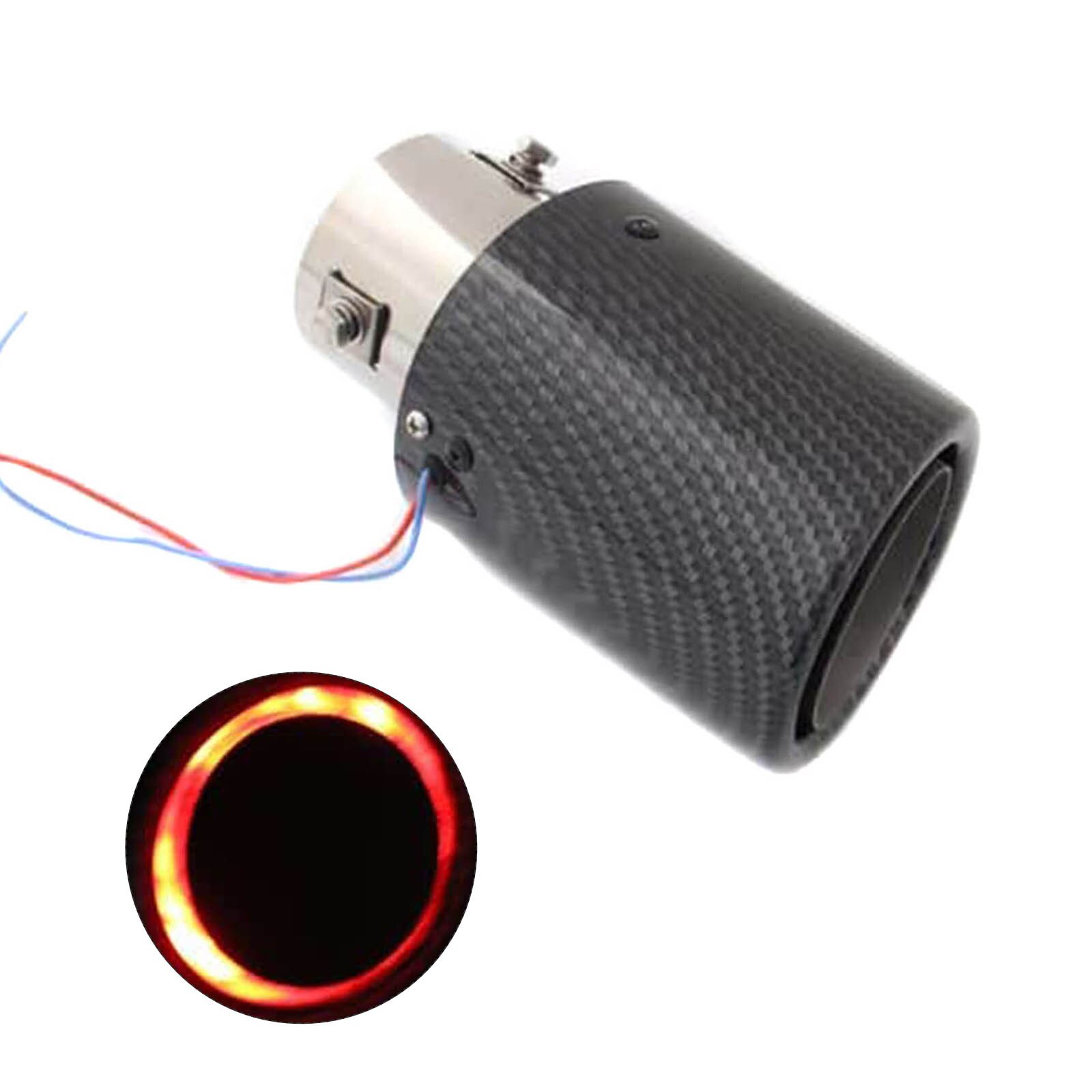 Carbon Fiber Led Uitlaat Tip Light-Emitting Auto Uitlaatpijp Uitlaat Uitlaatpijpen Met Hoge Temperatuur Led Licht F-Best