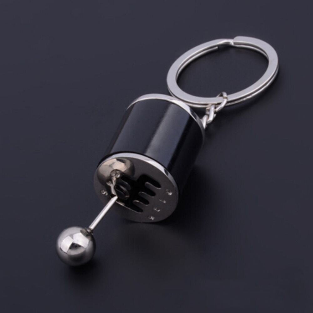Bil nøglering ring trinket 6- trins gear gear monteringshåndtag nøglering skifte racing tuning mini model biltilbehør