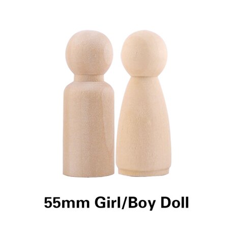 Baby Toys 10pcs Peg Dolls Maple Wood Wedding Dolls Home Decor Diy Nature Wooden Dolls Montessori Toy Baby Products 35/43/55/65mm: 55mm Boys and Girls