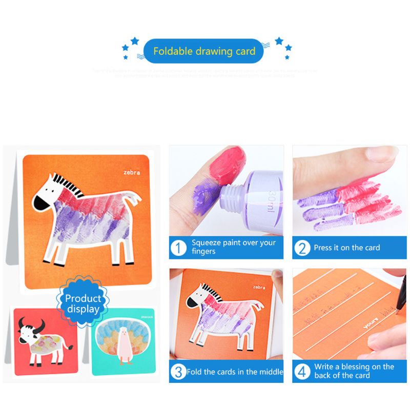 30ml Finger Paint 6 Colors Set Washable Kids Finger Paint Supplies for Kids C5AB