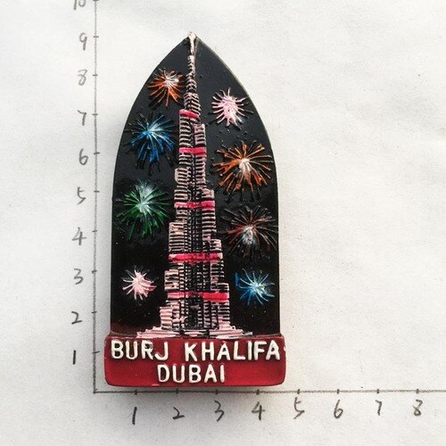 Dubai Toeristische Souvenirs Koelkast Magneten Khalifa-toren Saudi Arabië Koelkast Herdenkingsmunt Magneet Stickers Home Decoratie: RURJ KHALIFA