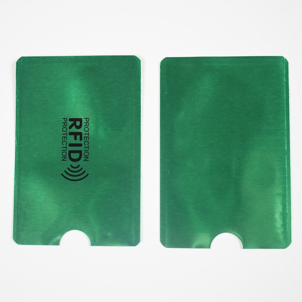 15 pcssmart anti-tyveri rfid-pung, der spærrer kortbeskyttelseshylster for at forhindre uautoriseret scanning af aluminiumskortholder: Grøn