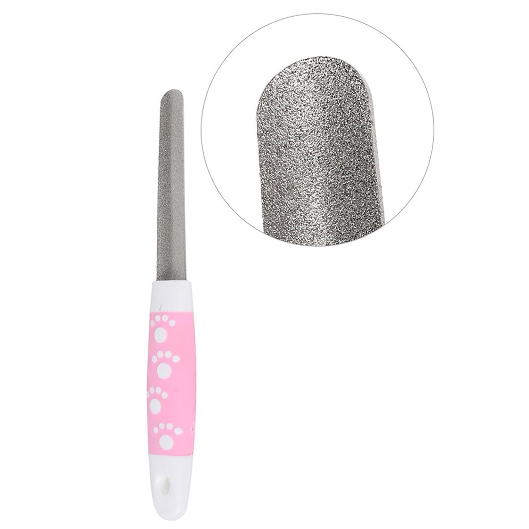 1PCS Pet Nail File Silicone Handle Stainless Steel Fingernail File Cat File for Dogs Cat Nail File Claw Cutters Cut The Nails