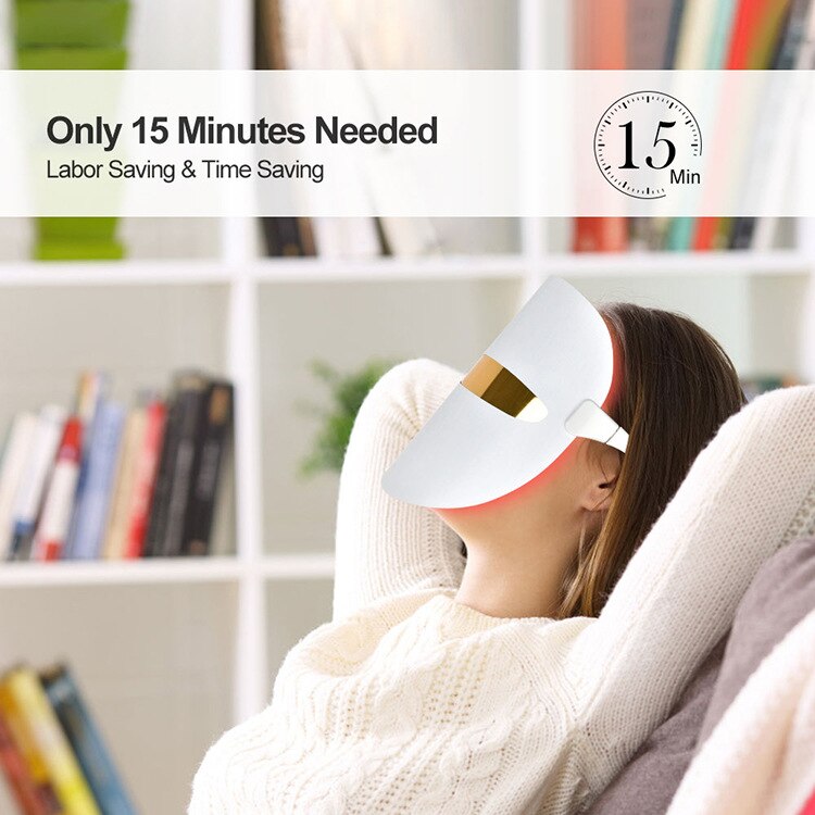 Led terapi mask för ansikte röd ljusterapi infraröd 7 färger hud åtstramande rynkor borttagning maskin whitening enhet