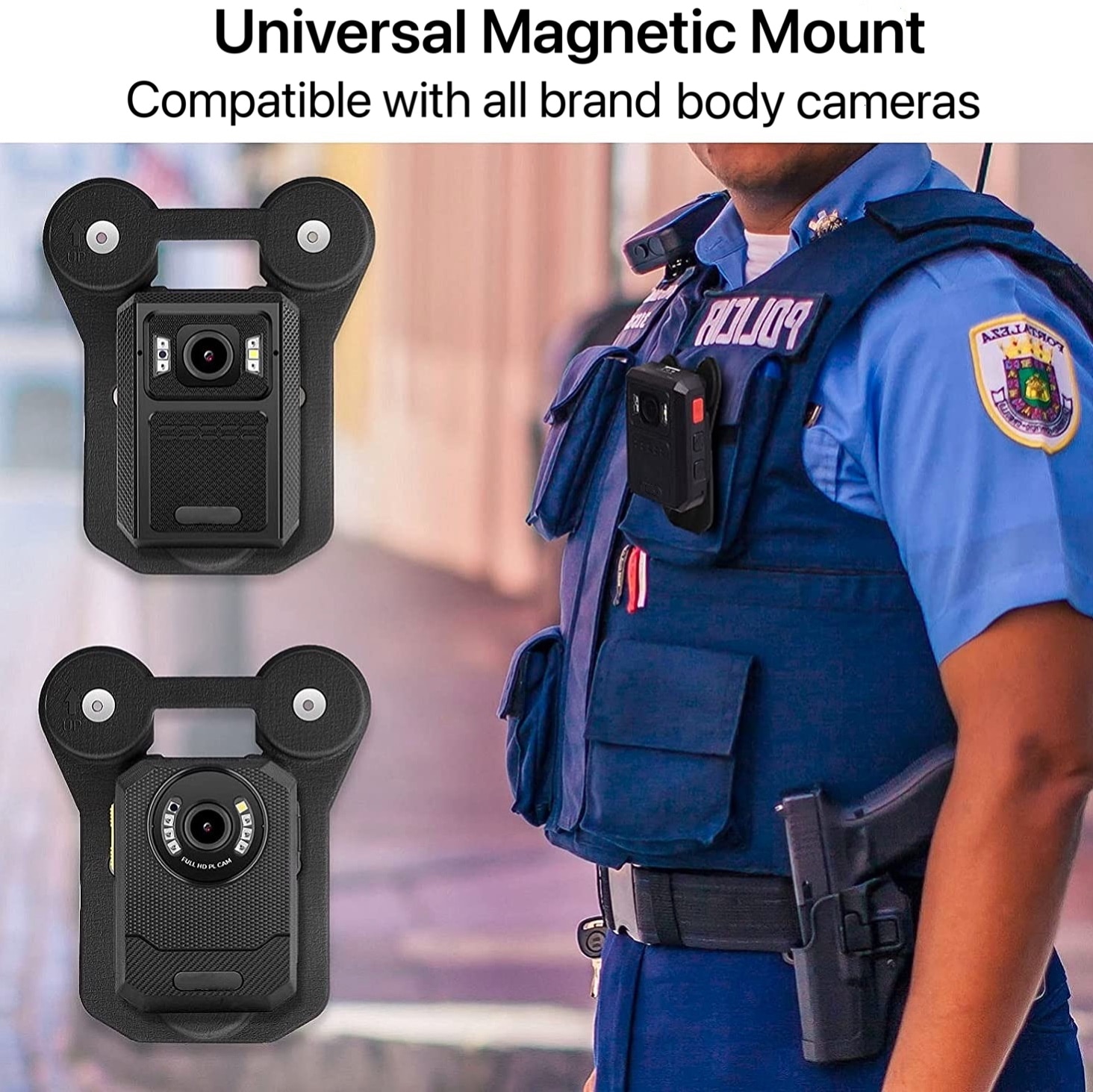 Sharpwitness Universal Magnet Clip, Police Body Camera Magnetic Mount, Compatible with All Brands Bodycam Preventing Bobbling