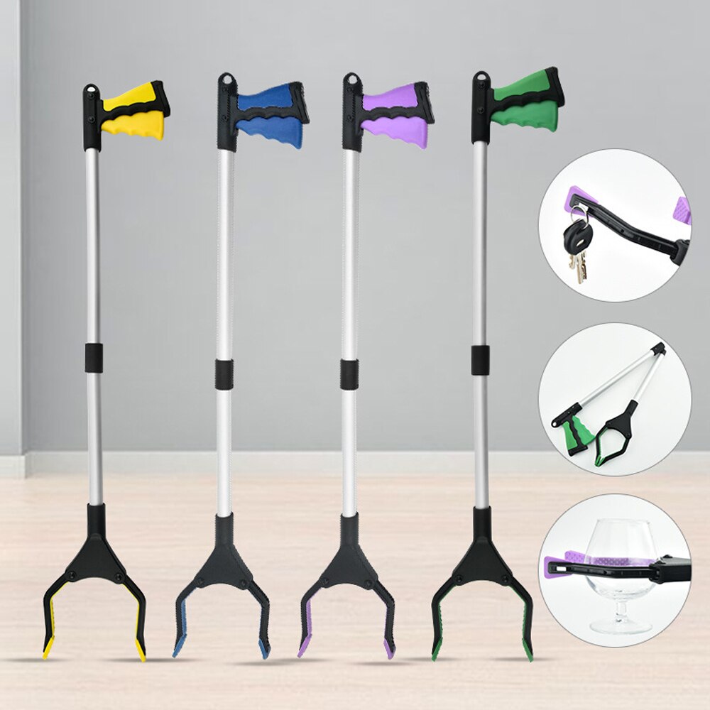 Folding Pick Up Tool Litter Grabber Picker with Rotating Head Anti-Slip Grip Versatile Multi Grabber Tool Foldable Pick Up Tool