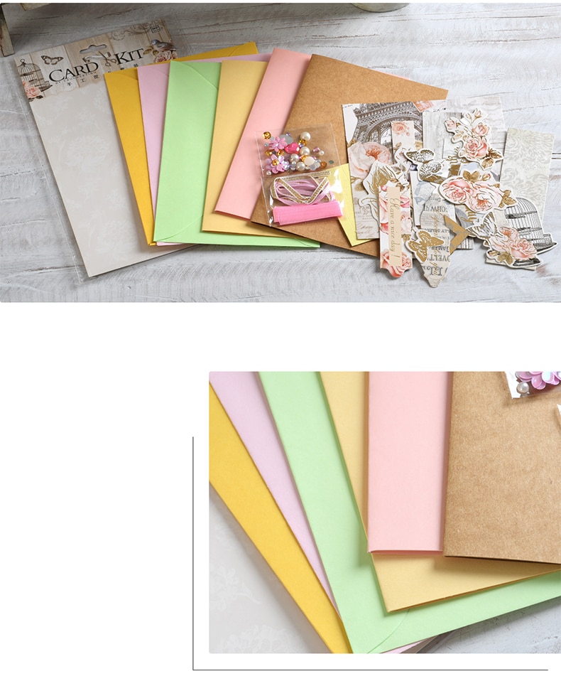 vintage flower card material making set diy paper card craft simple card making supplies