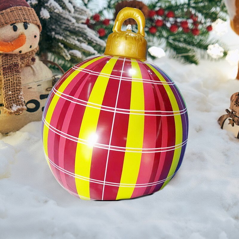 Grootste Verkoop 16 Stijl 60Cm Giant Kerst Pvc Opblaasbare Versierd Bal Gemaakt Pvc Kerstboom Outdoor Decoratie Speelgoed Bal: L