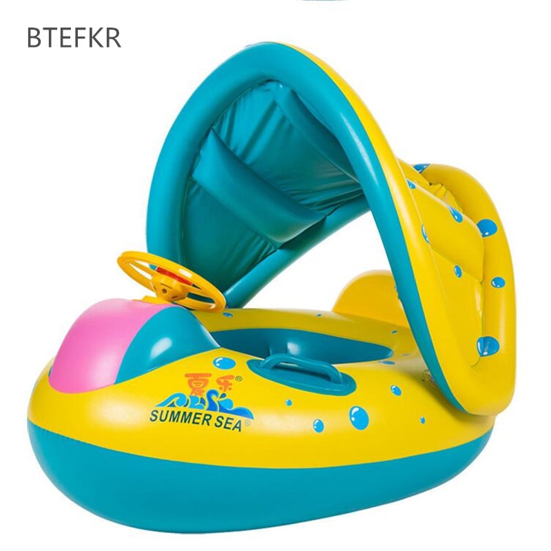 Sommer Aufblasbare Schwimmen Schwimmer Ring für Kinder Sonnenschirm Chlidren Sitz Boot Wasserbad Spielzeug Schwimmen Pool für Kleinkinder