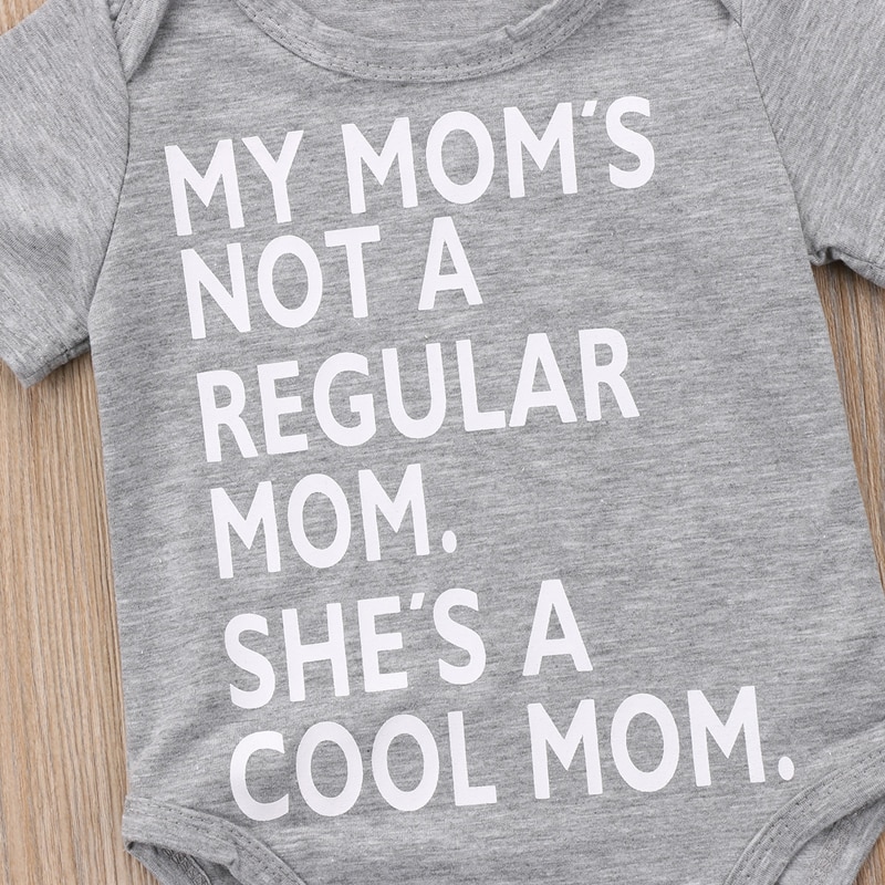 FOCUSNORM Newborn Infant Baby Girls Boy Cotton Rompers Print Letter Short Sleeve Playsuit Jumpsuit Clothes