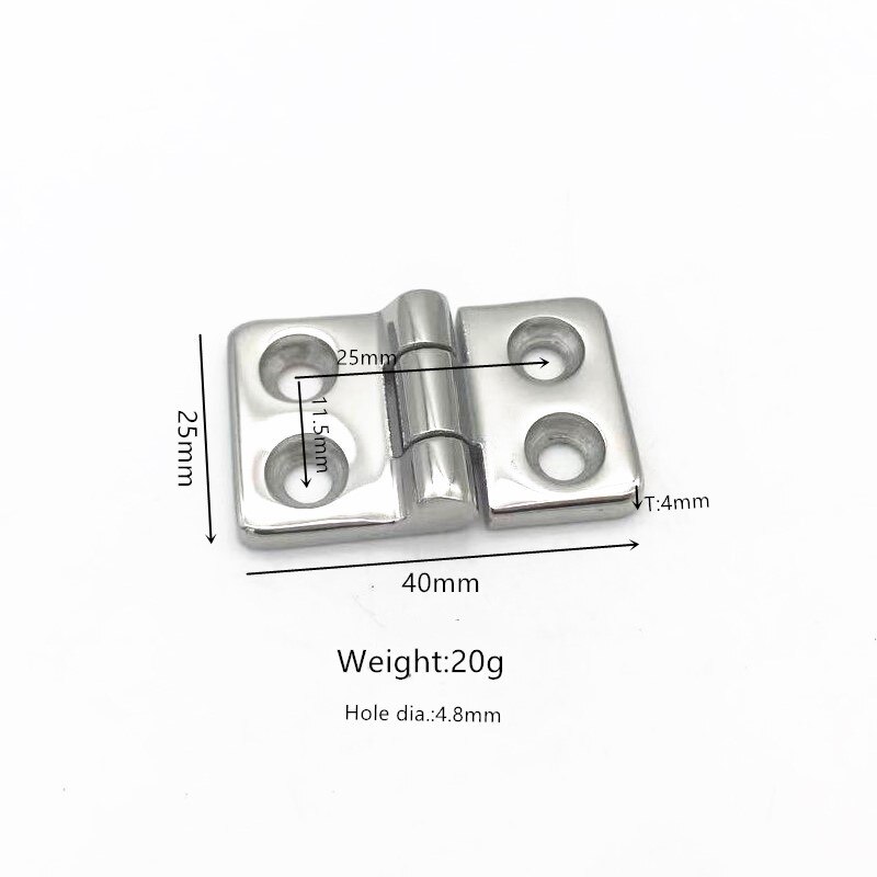 stainless steel boat door hinge 25*40mm Marine Grade Flush Door Compartment Hinges boat Hardware Industrial