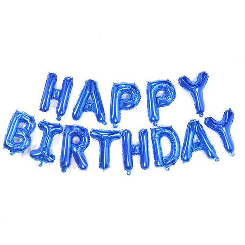 Happy Birthday Banner Animal Balloons Zoo Theme Lion Flamingo Elephant Foil Ballons Baby Shower Party Decoration Supplies: Blue