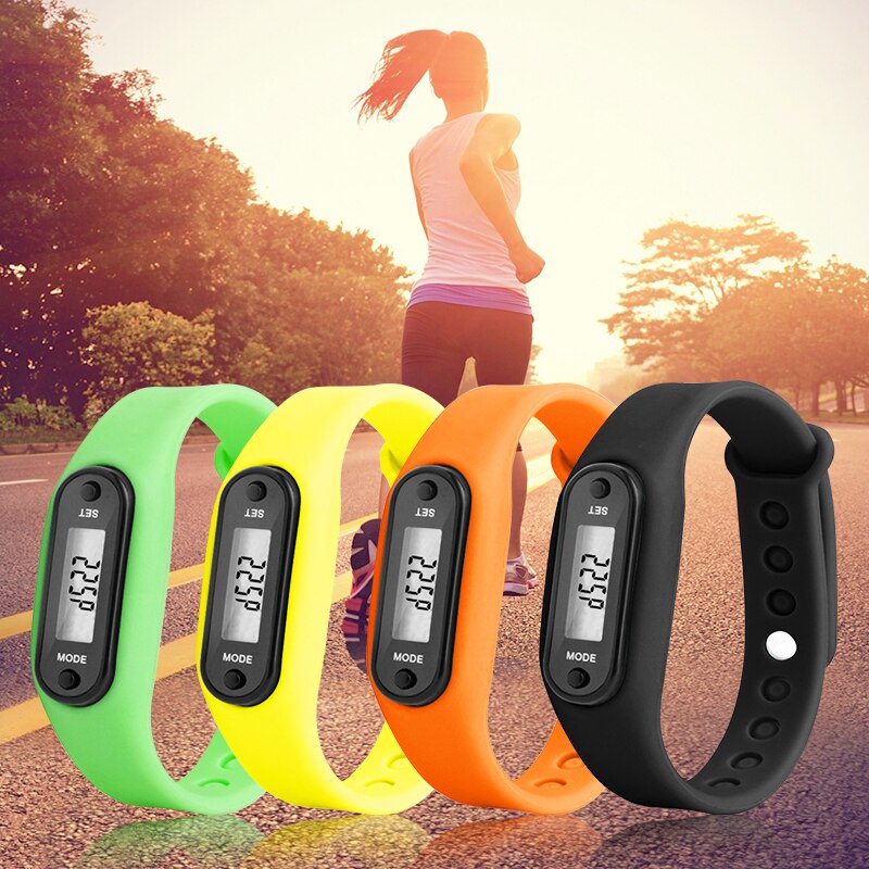 Digital LCD Walking Distance Wristband Silicone Run Step Watch Bracelet Pedometer Women&Men Sport Fitness Calorie Counter