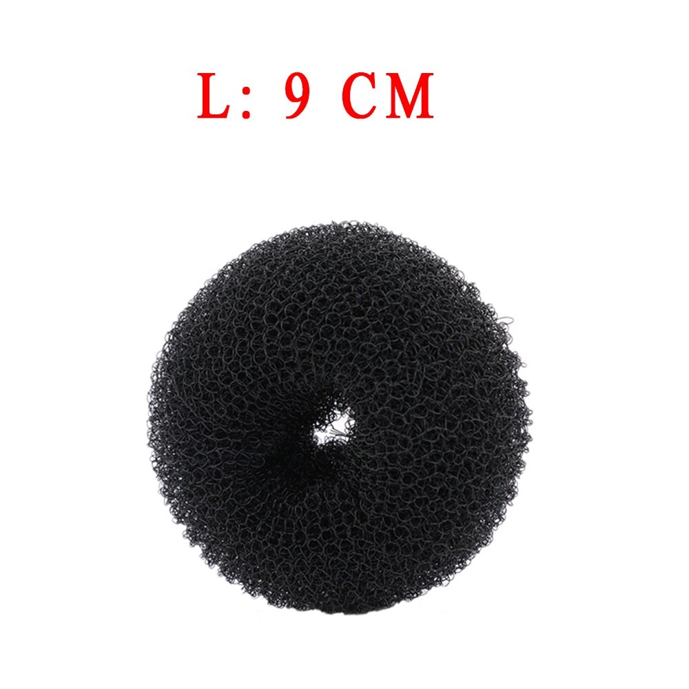 Accesorios de novedosa para niña y mujer, modelador de rosquillas, anilla para el pelo, moño, Herramienta de Peinado: black 9cm