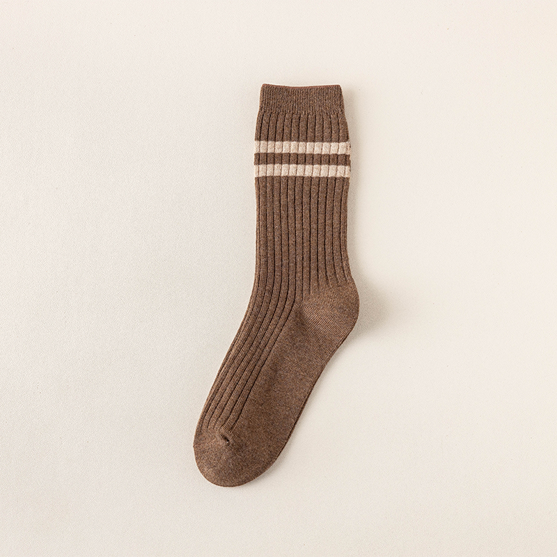 2021 novo outono inverno de alta qualidade 95% algodão listrado casual socks socks socks casual tripulação meias femininas respirável casual meias longas