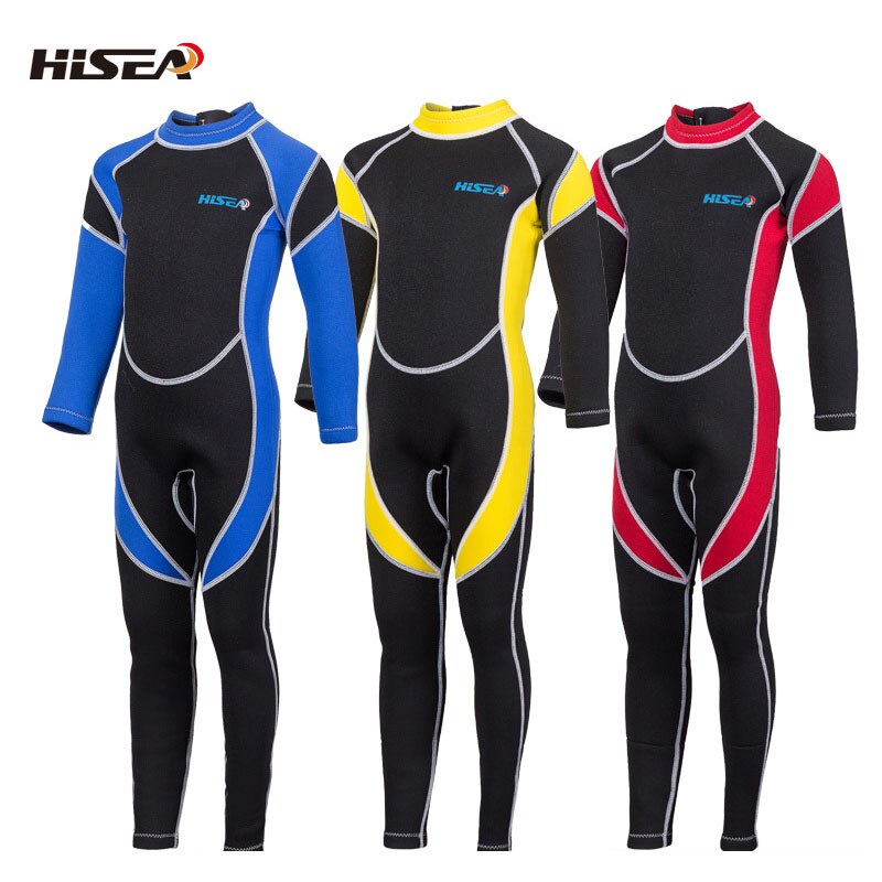 Hisea wetsuits kids 3/2mm neoprene boys girls wetsuit full body Surfing Snorkling Spring swimming suit