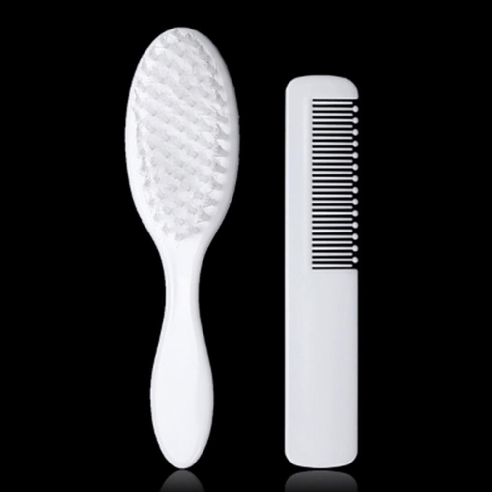 2Pcs/Set Soft Newborn Baby Hair Brush + Comb Healthy Infant Baby Toldder Hair Massage Comb Scalp Brush Fetal Lichen Removal