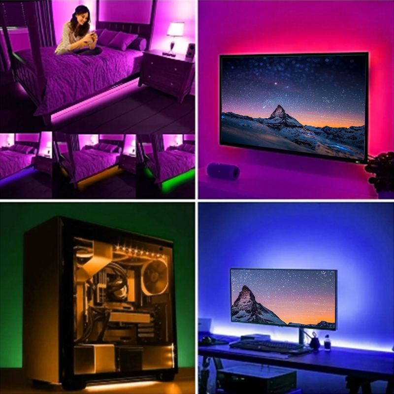LED Strip RGB 5050 Remote Control TV LED Backlight Flex Strip USB 5V LED Lights for PC Gaming Room Decoration and Interior Decor