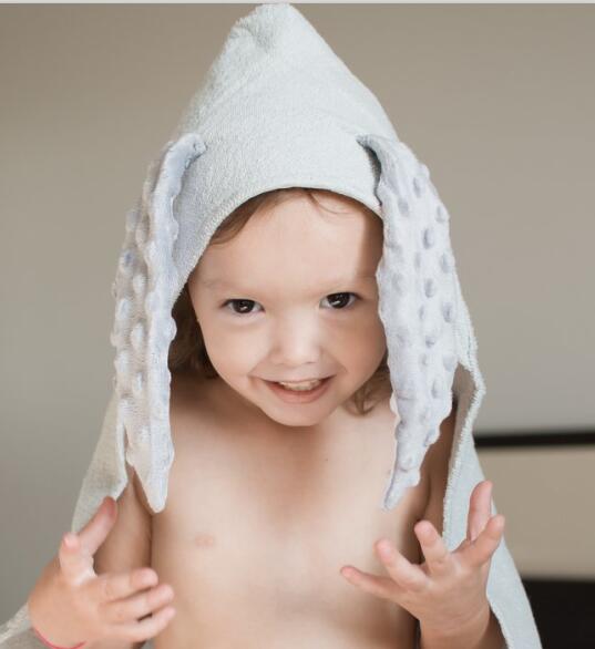 100%  bomuld børnehåndklæde hætte bomuld badekåbe babyhåndklæde til børn strand poncho bebe nyfødt håndklæde blødt bad poncho drenge piger: Kanin
