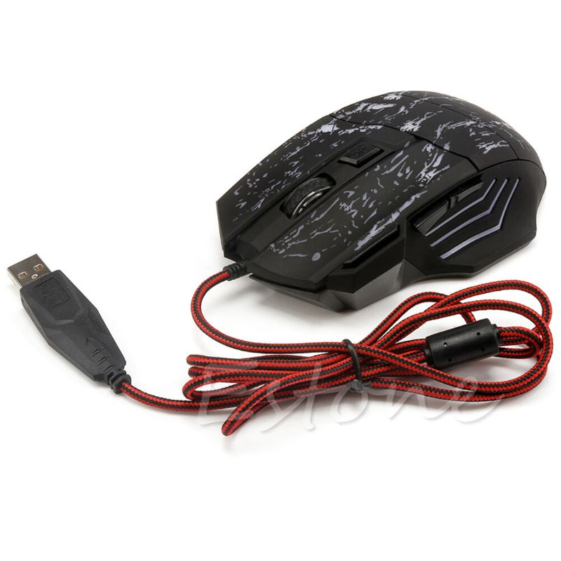 UK LED Optical 5500 DPI 7 Button USB Wired Gaming Game Mouse Mice