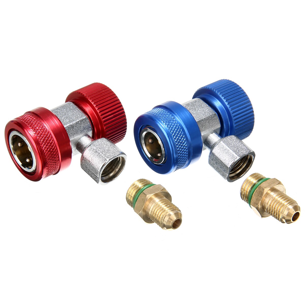 Adjustable AC Manifold Gauge Set 2pcs R134A H/L Auto Car Quick Coupler Connector Brass Adapters Air Conditioning Refrigerant