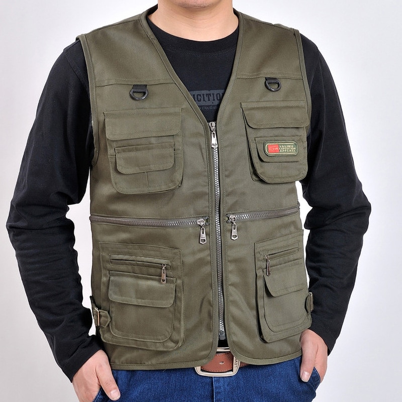Chaleco de algodón multibolsillo para hombre, novedad de verano, chaqueta sin mangas delgada informal para hombre con muchos bolsillos, chaleco holgado para fotógrafo para hombre