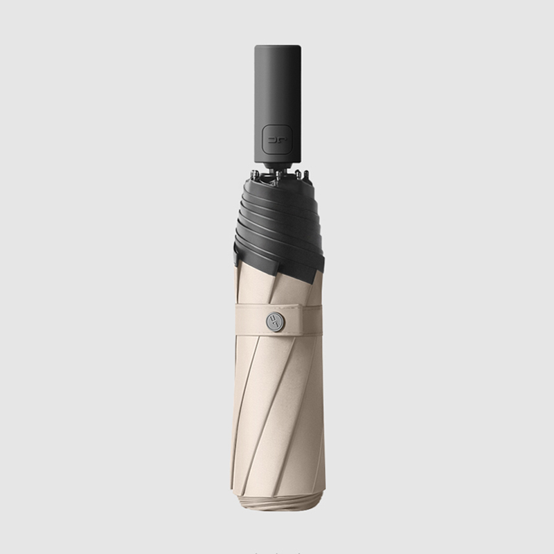 Parapluie automatique à 8 nervures pour femmes, joli parapluie pliant coupe-vent pour la Protection contre la pluie et le soleil, grand parapluie UV pour femmes: Beige