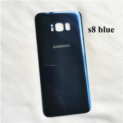 Samsung Galaxy S8 plus case Original 3D Glass Back Cover Battery Case Samsung S8 Housing Cover Replacement + Adhesive Sticker: s8 blue