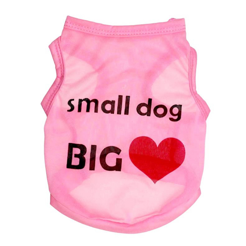 Love Cat Clothes Cotton Pet T Shirts Clothing For Cats Kittens Vest Small Dog Clothes Mommy Daddy Vest Gatos Pet Clothing 35S1: XS / Pink