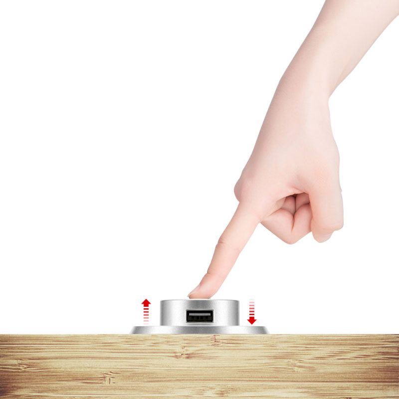 Pop-up In-Desk Slot USB 2.0 3 Ports Hub Splitter Adapter for Laptop PC Computer