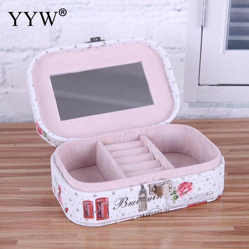 Spedizione gratuita!!! di Cuoio dell'UNITÀ di elaborazione Stampato scatola di Immagazzinaggio di Monili CaseBrand monili di disegni differenti per la scelta di Altri bianco Venduto Da PC