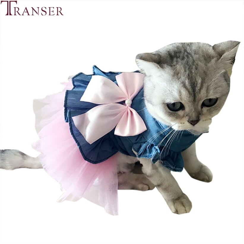 Transer Jeans Pet Dog Tutu Jurk Strik Puppy Prinses Jurk Party Hond Jurk Trouwjurk Huisdier Kleding 90610