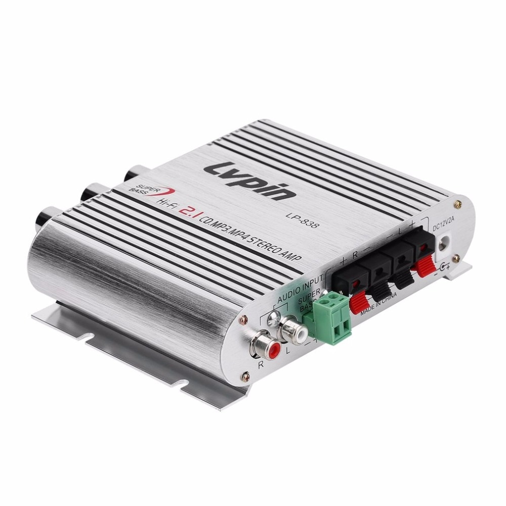 Mini HiFi Sliver 12V 20W CD MP3 Radio Auto Auto Motor Boot Home Audio Stereo Bass Speaker VERSTERKER BOOSTRER Verstärker Voertuig