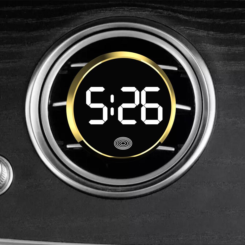 Reloj Digital luminoso LED para coche, Mini relojes digitales adhesivos internos, adorno para coche, accesorios para coche