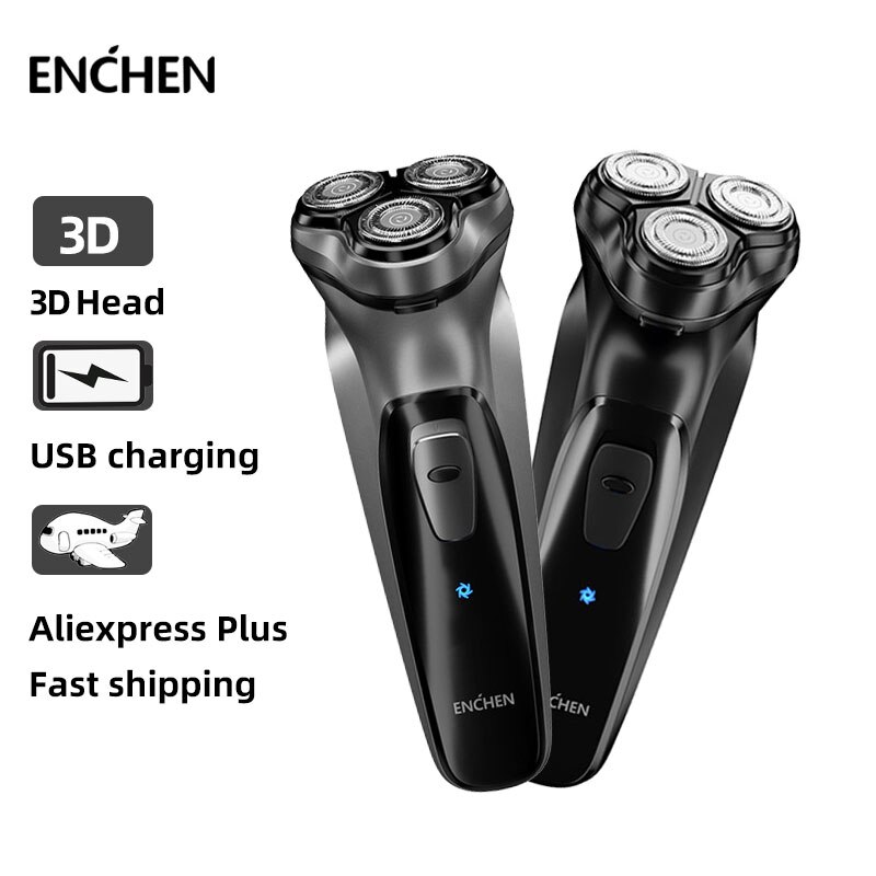 Rasoir électrique Enchen rasoir homme 3 lames lavable type-c tondeuse à barbe Rechargeable machine de découpe rasoir électrique Portable