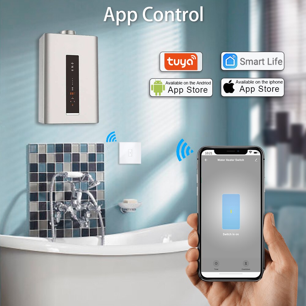 Smart Home EU WiFi Boiler Smart Schakelaars Boiler Schakelaar Touch Muur Panel Tuya App Voice Afstandsbediening Alexa Google thuis