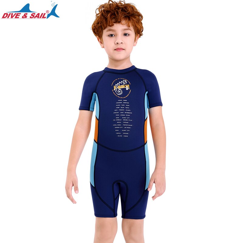 Dive sail Brand 1pc Neoprene Suit 2.5mm Back Zip Keep Warm for Swim Surf Dive Scuba Dive Snorkeling Boys Girls Kids Wetsuit