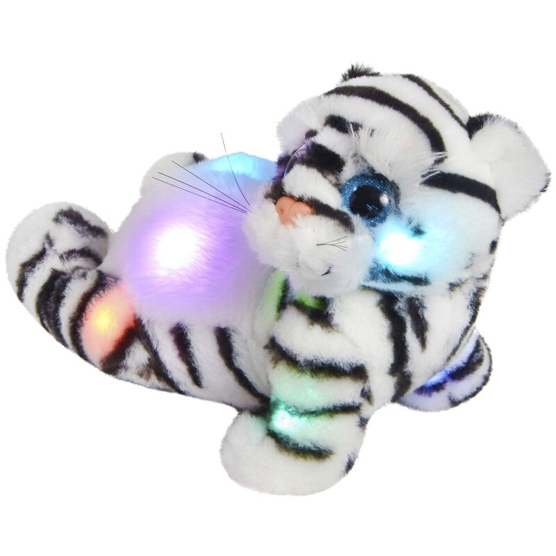 32cm Charm Light Up Pink Tiger Plush Animal Optional Musical Doll Glow in the Dark Home Decor Window Display Kids Favor