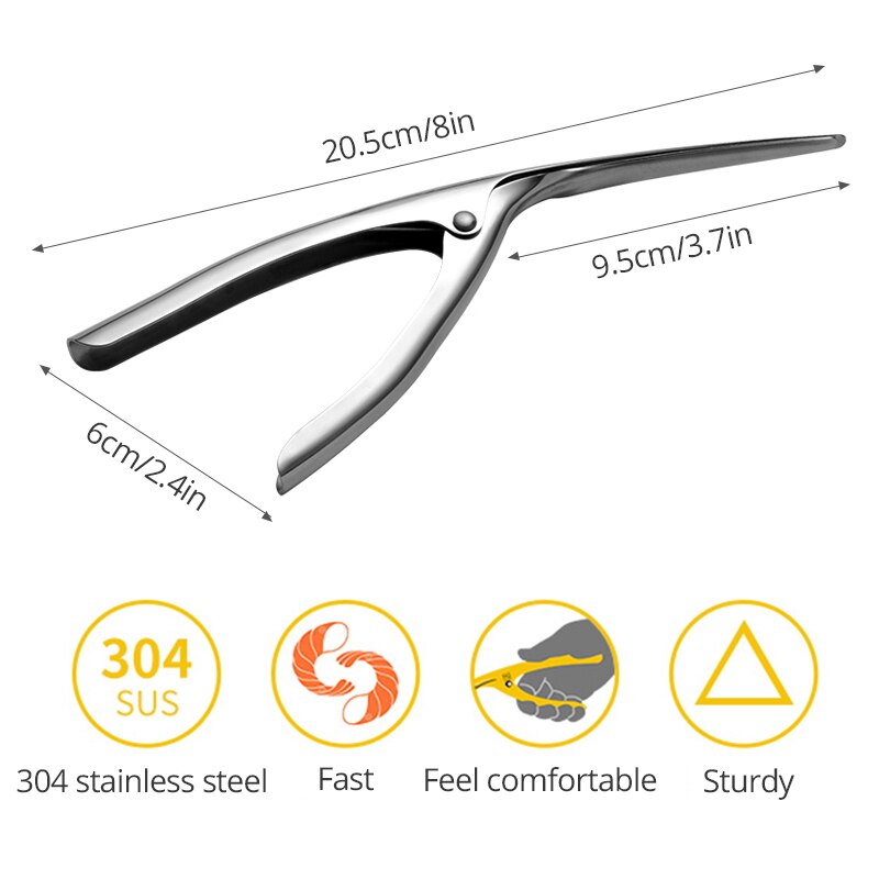 Konco rustfrit stål rejeskræller, manual &amp; hurtig krebs rejer deveiner peel reje skræller værktøj