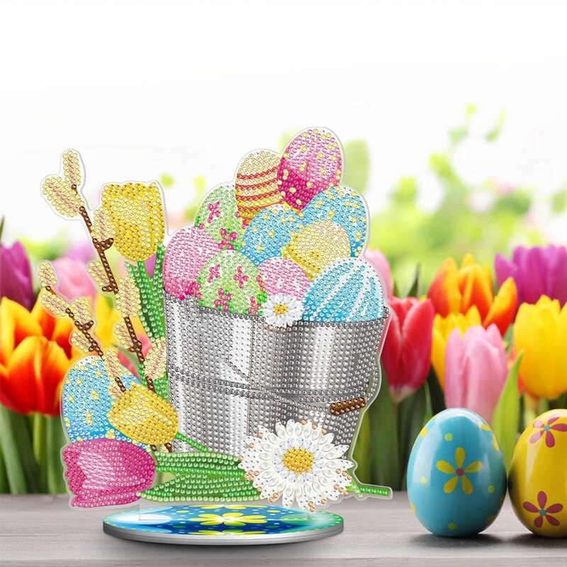 Easter Rabbit DIY Diamond Painting Kit Easter Egg Bunny Desktop Decoration Mosaic Embroidery Dot Diamond Home Decor