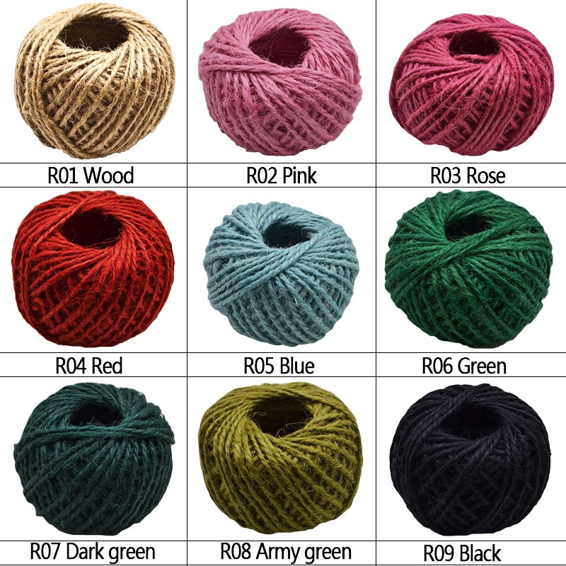 30 Meters Natural Burlap Hemp Rope Hessian Jute Cord for Wedding Party Wrapping Cords Thread DIY Scrapbooking Craft Decor