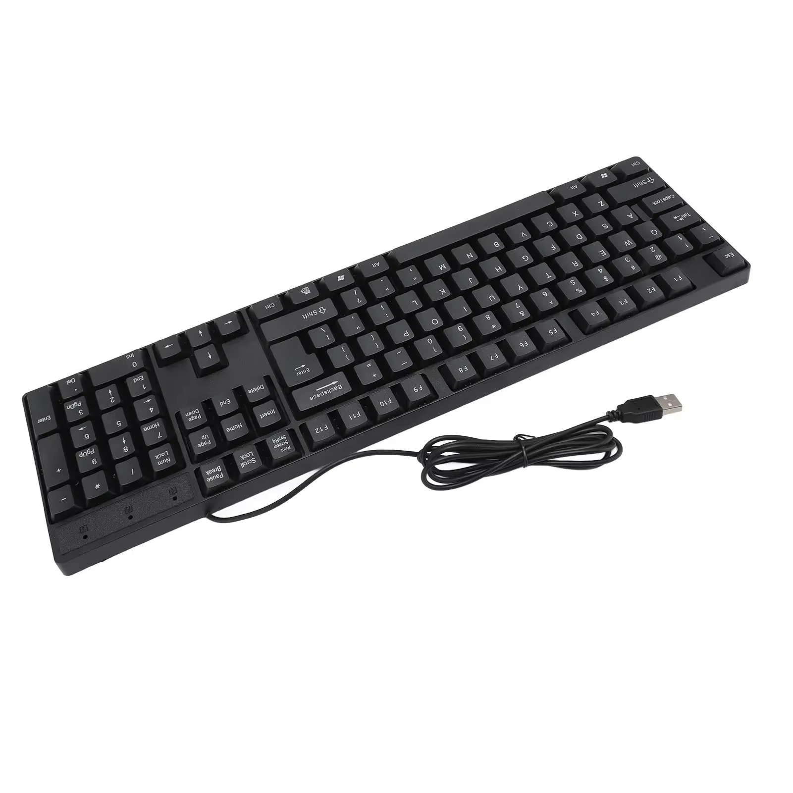 104-klawiszowa klawiatura przewodowa USB angielski/rosyjski/hiszpański/francki język ergonomiczna konstrukcja klawiatura do gier do laptopów biurowych