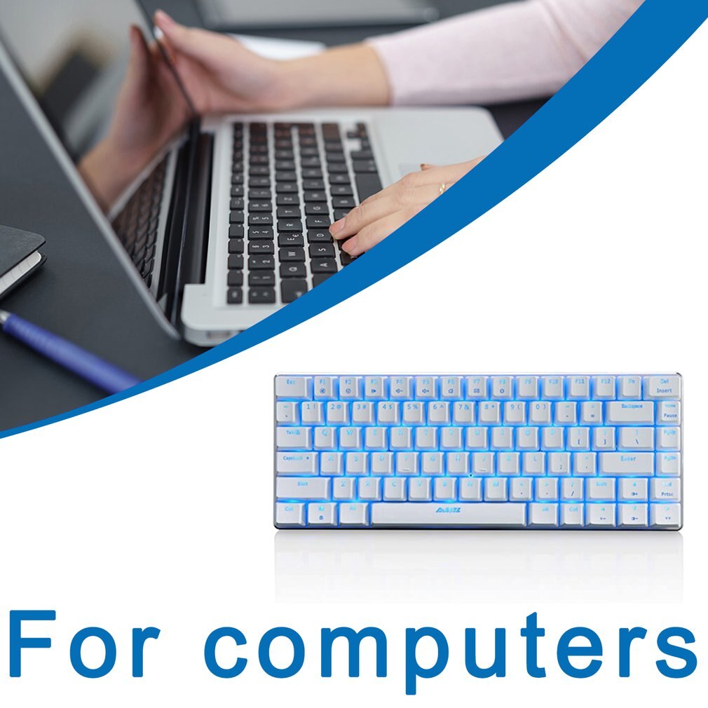 Ajazz AK33 mechanical gaming keyboard wired Russian/English layout RGB/1 color backlight 82-key conflict-free